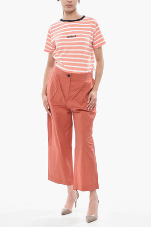 Pantaloni in Popeline di Cotone a Doppia Pince