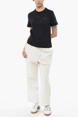 Cotton Crewneck T-Shirt With Embroidered Logo