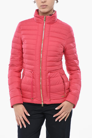 Quilted Puffer Jacket HIBISCUS with Gold Zip