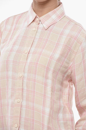 Camicia FLUID In Misto Lino a Quadri Plaid
