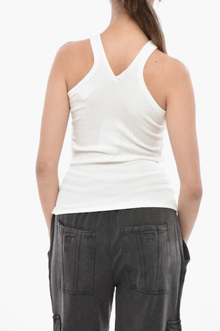 Rippen-Tanktop Aus Baumwolle Mit Reißverschlussdetail