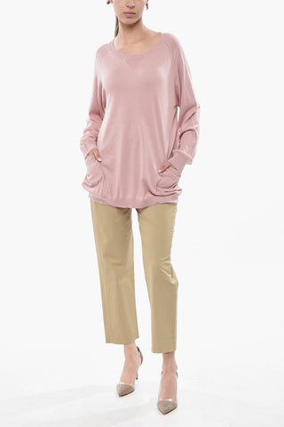 Maglia Girocollo in Cotone e Seta Leggera