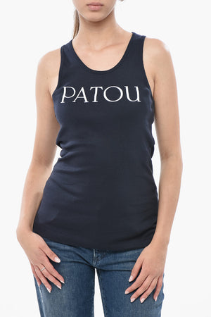 Tank Top in Cotone con Logo Stampato