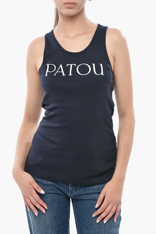 Tank Top in Cotone con Logo Stampato