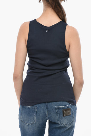 Tank Top in Cotone con Logo Stampato