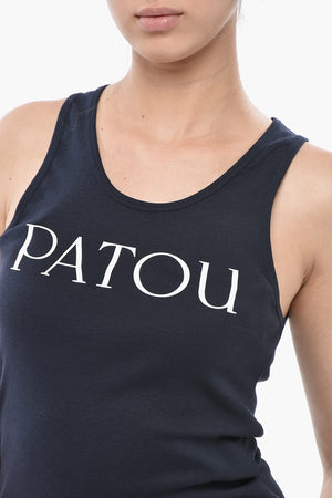 Tank Top in Cotone con Logo Stampato