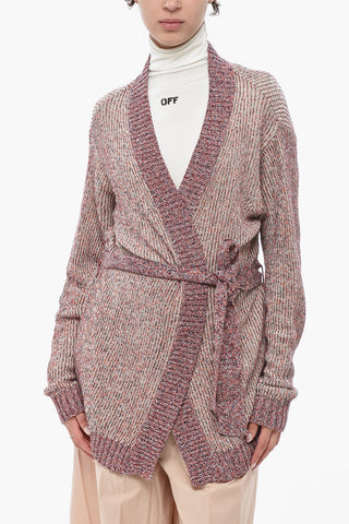 Cardigan aus Leinen und Baumwolle mit Gürtel