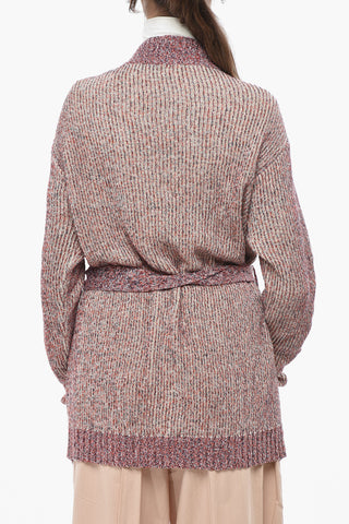 Cardigan aus Leinen und Baumwolle mit Gürtel