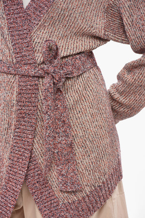 Cardigan aus Leinen und Baumwolle mit Gürtel