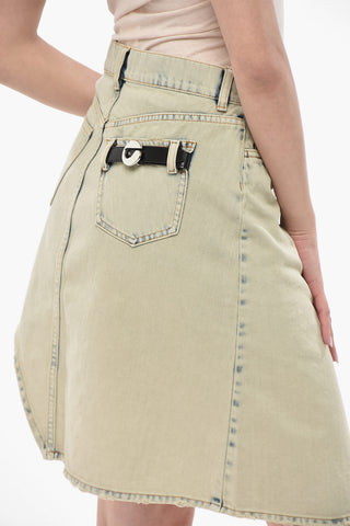 Minigonna Asimmetrica in Denim Eeffetto Vintage