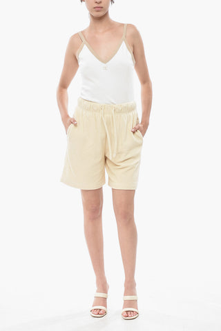Shorts Aus Baumwollfrottee Mit Aufgedrucktem Logo