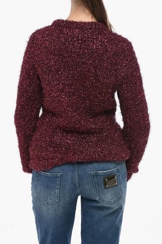 Lurex Eyelash Crewneck Sweater