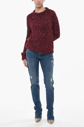 Lurex Eyelash Crewneck Sweater