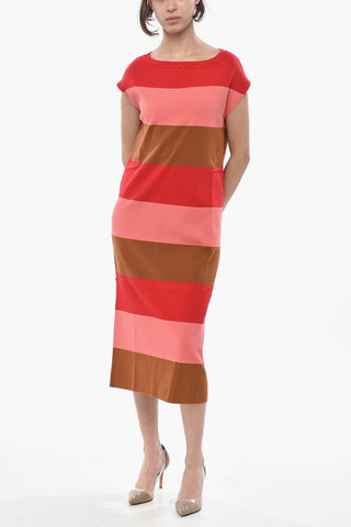 Ausgestelltes Kleid FLUID Colorblock Ärmellos