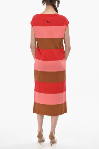 Ausgestelltes Kleid FLUID Colorblock Ärmellos