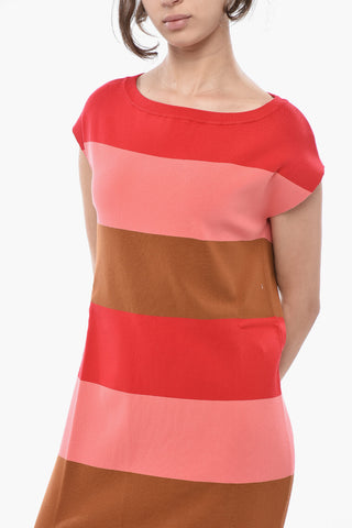 Ausgestelltes Kleid FLUID Colorblock Ärmellos