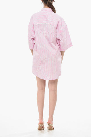 Hemdkleid aus Popeline mit Hairline-Muster