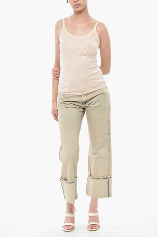 Cotton Tank Top With Embossed Logo