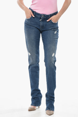 Skinny-Fit-Jeans mit 21 cm ausgestelltem Saum