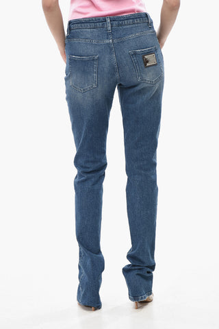 Skinny-Fit-Jeans mit 21 cm ausgestelltem Saum