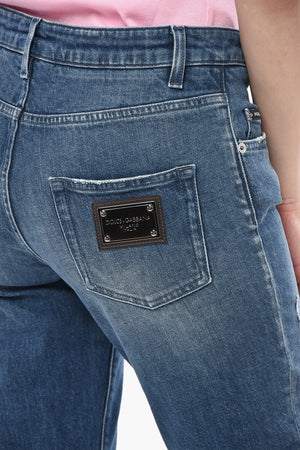 Skinny-Fit-Jeans mit 21 cm ausgestelltem Saum