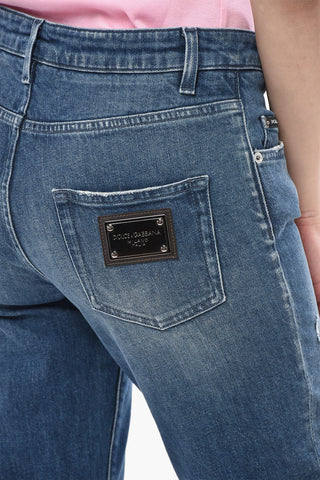 Skinny-Fit-Jeans mit 21 cm ausgestelltem Saum