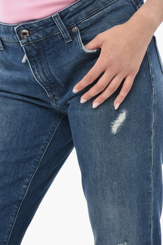 Skinny-Fit-Jeans mit 21 cm ausgestelltem Saum
