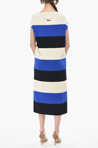 Vestito Svasato FLUID Color Block Senza Maniche