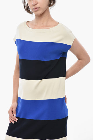 Vestito Svasato FLUID Color Block Senza Maniche
