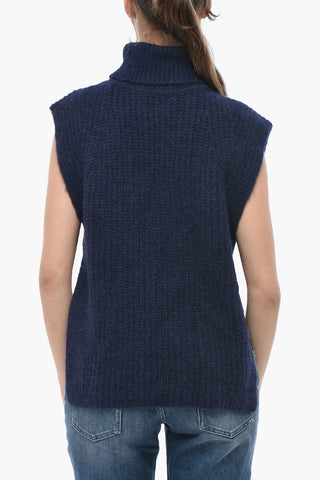 ETOILE Maglia Smanicata MEGAN in Misto Alpaca con Spacchi Laterali