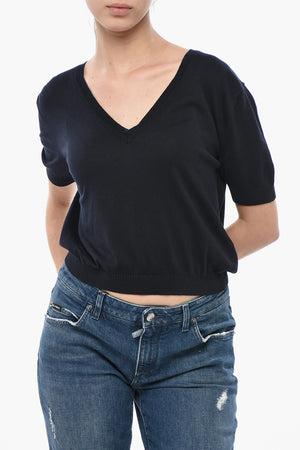 Maglia in Misto Cotone ELSA e Seta con Collo a V