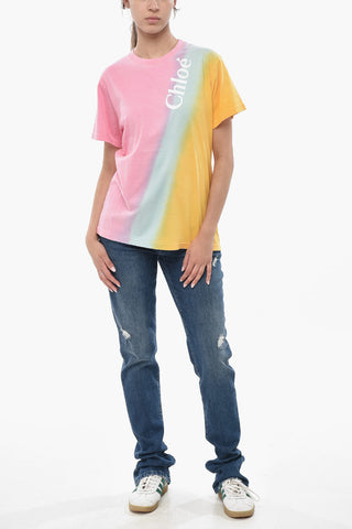 T-Shirt Girocollo in Cotone Tie Dye