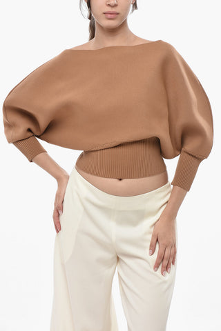 Maglia Girocollo con Maniche 3/4 a Pipistrello