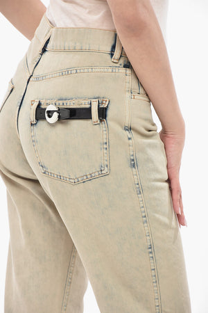 Jeans Cropped Fit in Denim Vintage con Maxi Risvolti