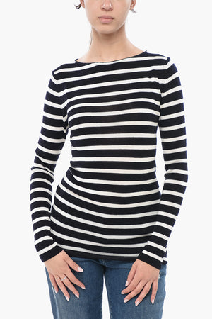 Maglia Girocollo in Lana Motivo Awning