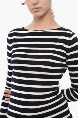 Maglia Girocollo in Lana Motivo Awning