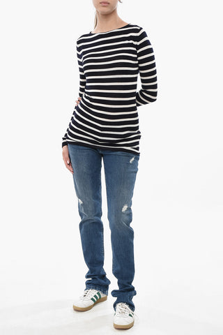 Maglia Girocollo in Lana Motivo Awning