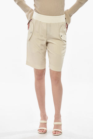 Shorts in Seta con Elastico in Vita