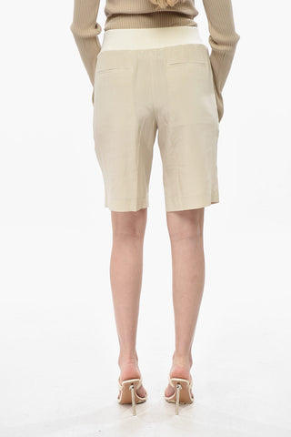 Shorts in Seta con Elastico in Vita
