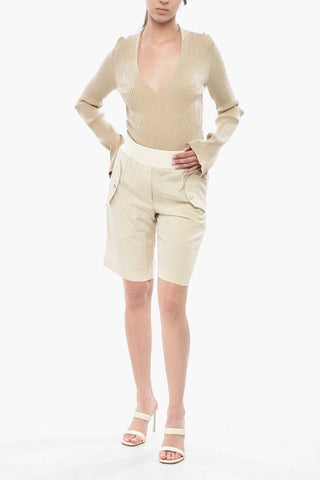 Shorts in Seta con Elastico in Vita
