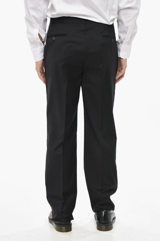 Virgin Wool Suit with Peak Lapel