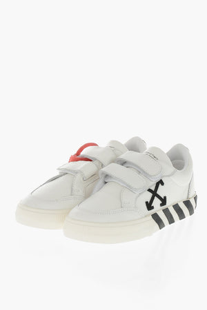 Sneakers Basse in Pelle con Chiusura a Strappo