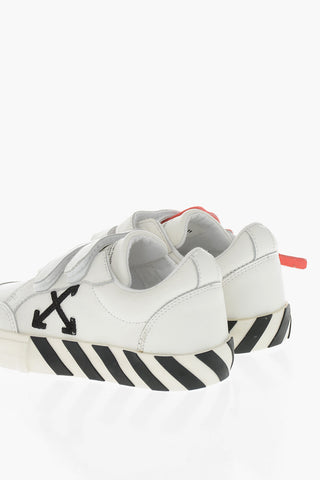 Leather Low-Top Sneakers with Velcro Closure