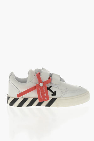 Sneakers Basse in Pelle con Chiusura a Strappo