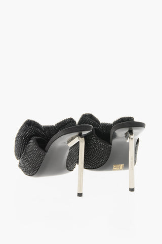 Solid-Color Mules With Bow Embellished With Rhinestones and Iconic Allen Heel 10 cm
