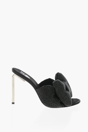 Solid-Color Mules With Bow Embellished With Rhinestones and Iconic Allen Heel 10 cm