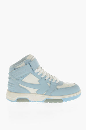 Mid-Top OUT OF OFFICE Leather Sneakers with Velcro Closure