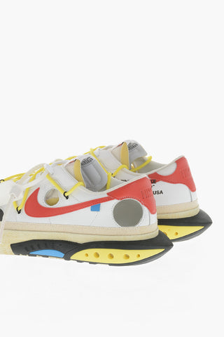 OFF-WHITE Leather Low-Top Sneakers BLAZER LOW 77 with Cut-Out Details