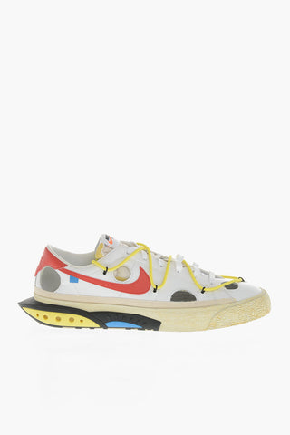 OFF-WHITE Leather Low-Top Sneakers BLAZER LOW 77 with Cut-Out Details