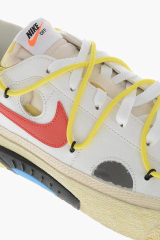 OFF-WHITE Leather Low-Top Sneakers BLAZER LOW 77 with Cut-Out Details